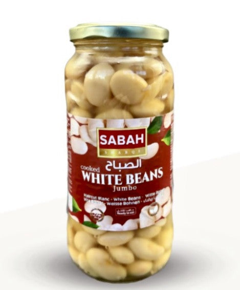 Al Sabah Witte Bonen XL Glas 12x340gr  فاصوليا مسلوقة الصباح كلاوي