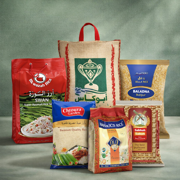 الأرز والبرغل والبقوليات