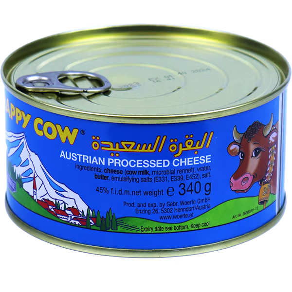 Happy Cow Processed Cheese 24x340gr  جبنة البقرة السعيدة