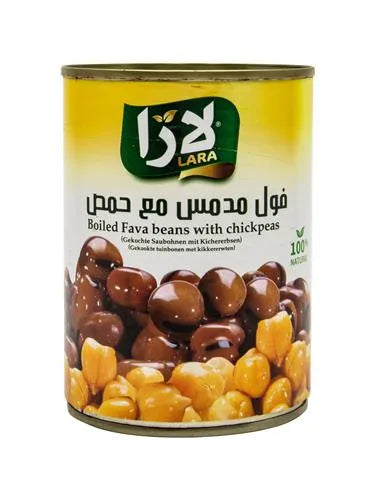 Lara Fava Beans Foul Medammas with Chickpeas   24x400 gr  فول مدمس مع حمص لارا