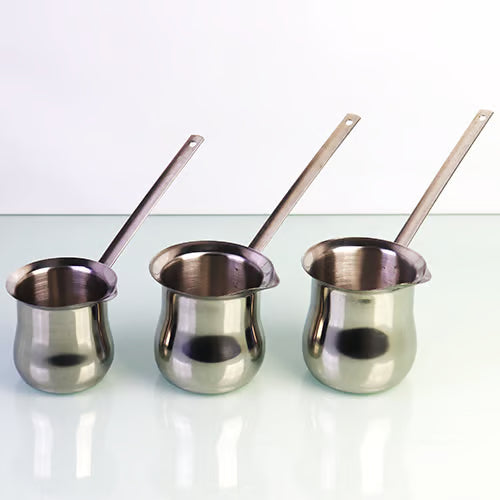Stainless Coffee Pot Set (3 Pieces)  طقم ركوة قهوة ستانليس ( 3قطع )